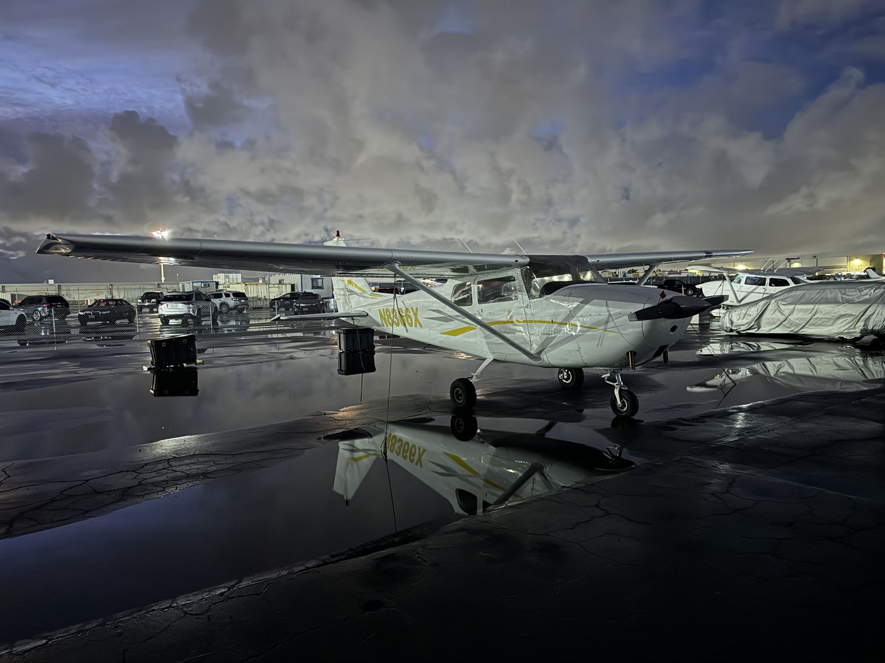 N8366X on a wet ramp at dusk